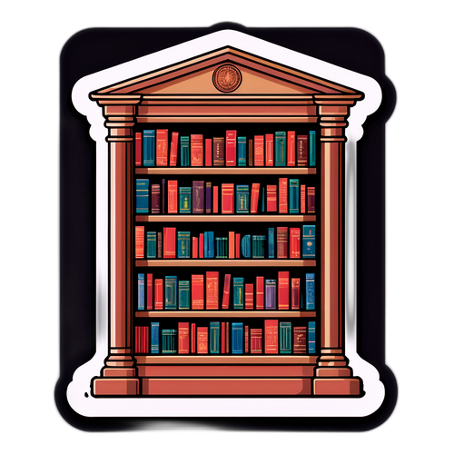 Книжная полка с изображением библиотеки Эпштейна, наполненная книгами по саморазвитию и истории