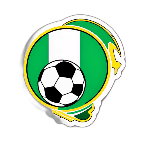 Pemegang Bendera Nigeria dengan Bola Sepak