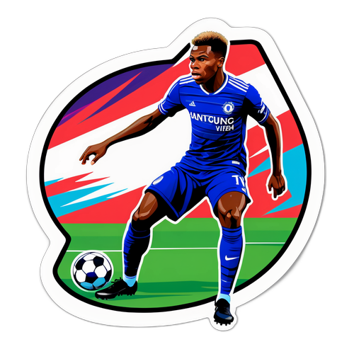 Sticker ya Charly Musonda Ikiwa na Uwanja wa Mpira wa Miguu