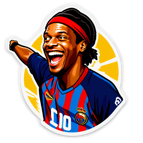 Nostaliczny sticker upamiętniający Ronaldinho