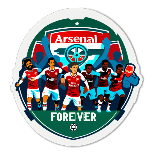 Arsenal Logo i Fotballscene med Jubelende Fans