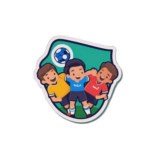 축구 경기에서의 팀워크 강조 일러스트