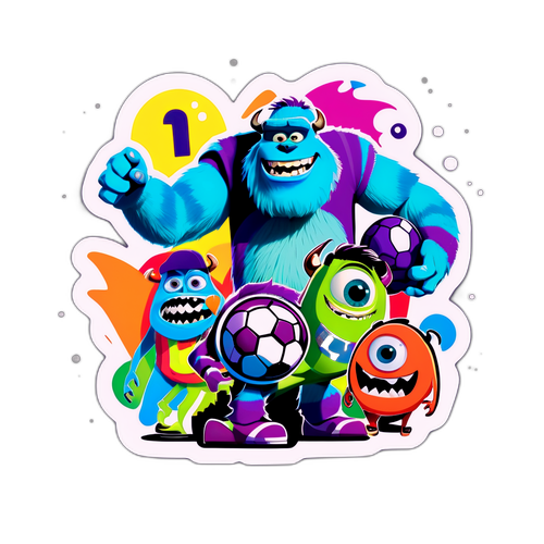 Monsters Inc Football Game Sticker