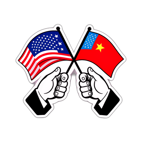 中美领导人会议纪念贴纸