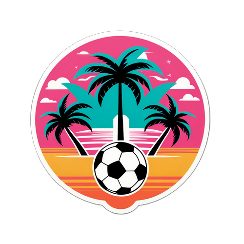 Thiết kế sticker đầy màu sắc với logo Inter Miami