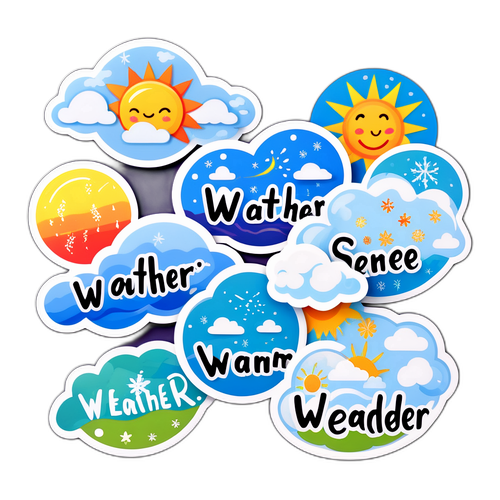 Makulay na Sticker ng Panahon