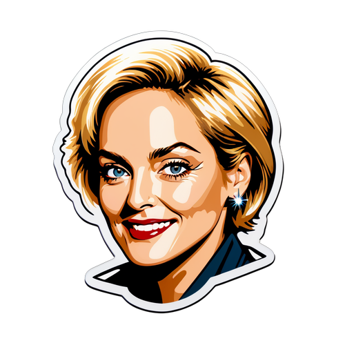 Hollywood'un Işıkları Altında! Sharon Stone'un İkonik Anılarını Canlandıracak Sticker Tasarımı