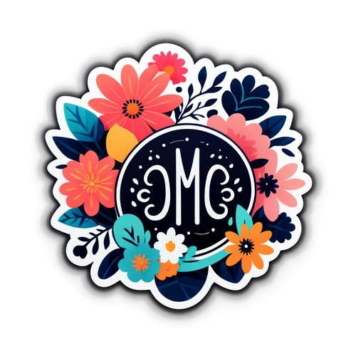 Blumenmuster Sticker mit Logo