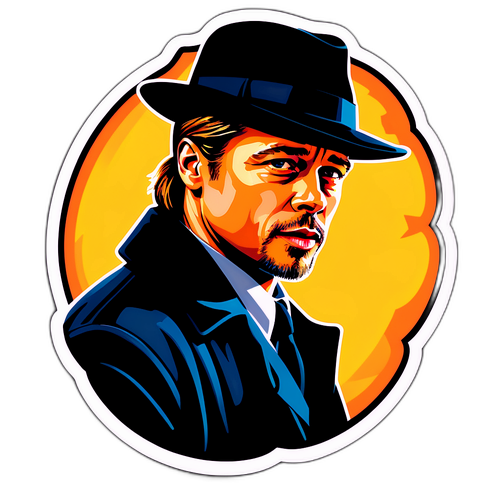 Sticker di Brad Pitt in Stile Noir