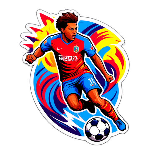 Diseño de un sticker de Paquetá con fondo vibrante