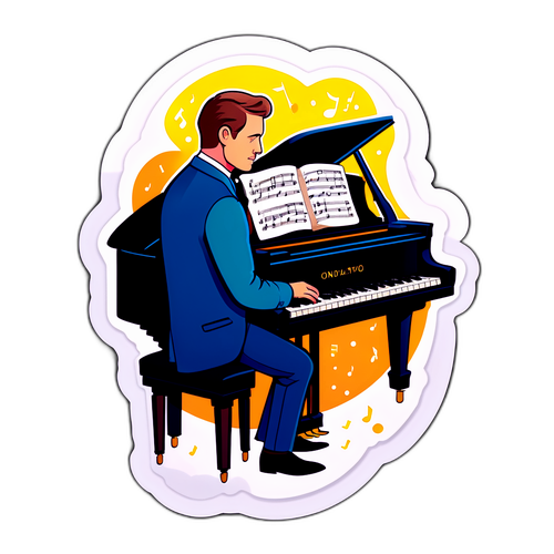 Design nálepky pro Ondřeje Brzobohatého s pianem