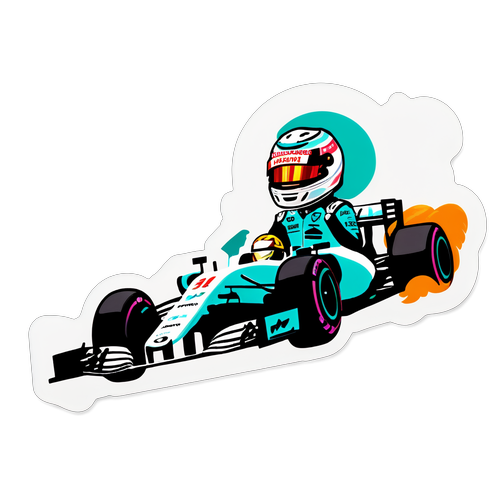 Sticker af Lewis Hamilton i Racing Gear