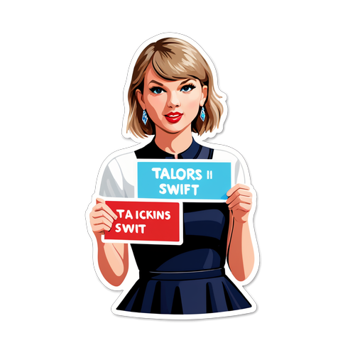 Sticker de Taylor Swift à un concert avec des fans à Vancouver