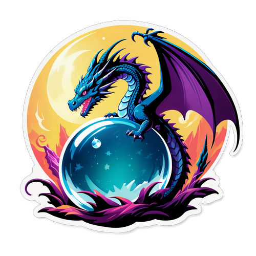 Mystical Dragon with Crystal Ball
