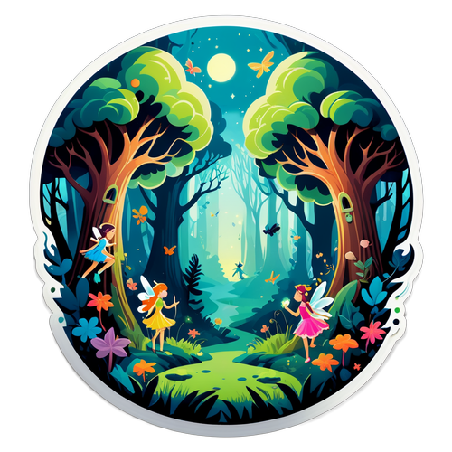 Dreamy Mystical Forest with Fairies