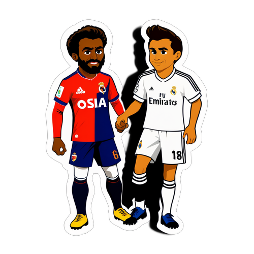 Vintage-sticker af opgøret mellem Osasuna og Real Madrid