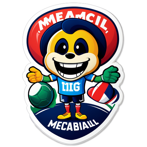 Diseño de sticker del mascota de un equipo de Liga MX con una gran sonrisa