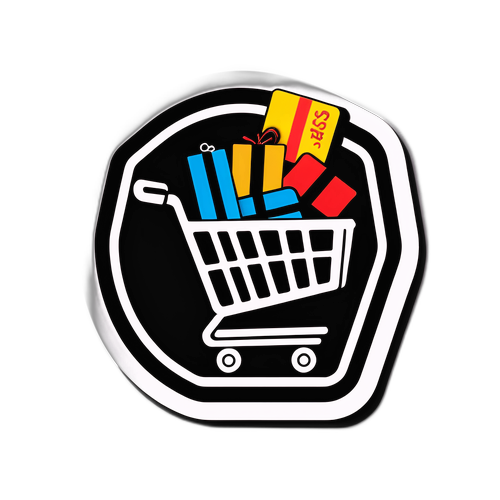 Schwarzer Freitag Sticker-Design mit Einkaufswagen