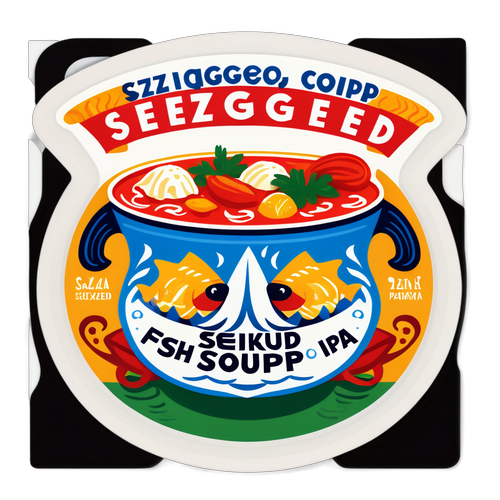 Szeged híres halászlé és paprika illusztrációja