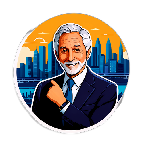 En kreativ illustration af Charles Kushner med en bylandskab baggrund, der symboliserer forretningssucces