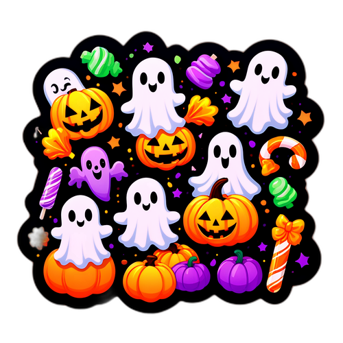 귀여운 할로윈 스티커 디자인