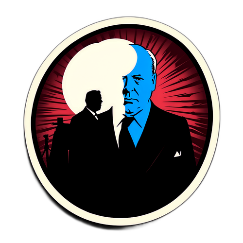 Vintage Hitchcock Silhuet med Suspenseful Film Scene