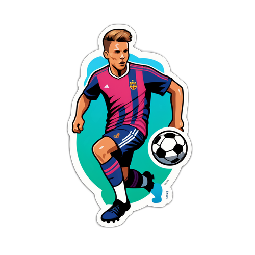 Sticker af Mikkel Duelund Dribblende med Bold