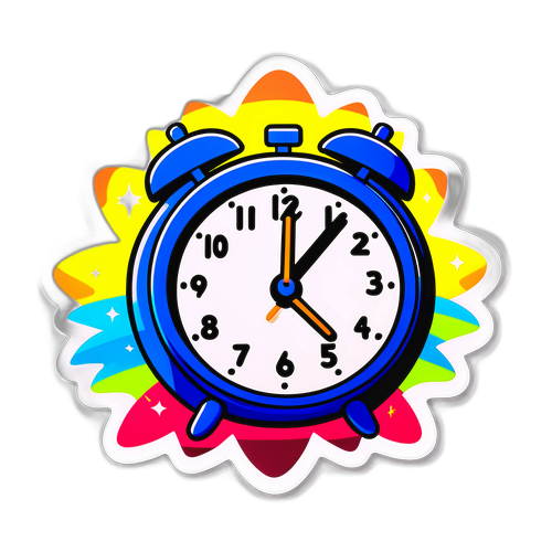 सुबह के खुशहाल अलार्म घड़ी का स्टिकर