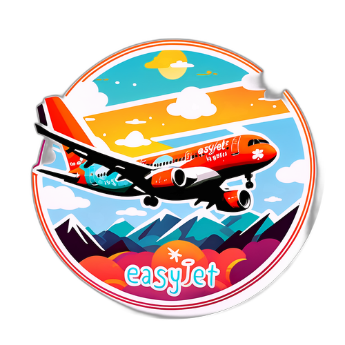 Design di aereo EasyJet con citazioni di viaggio divertenti