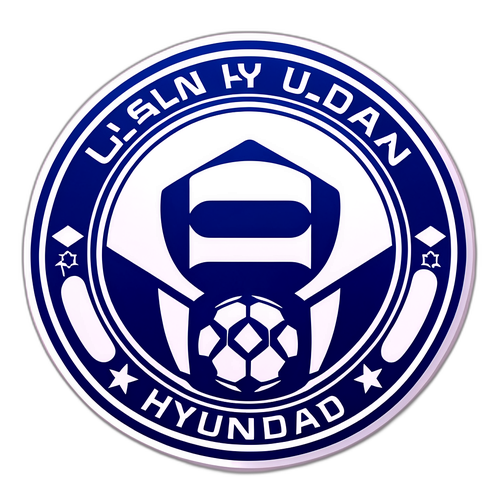 Autocollant représentant le logo d'Ulsan Hyundai avec des motifs coréens traditionnels