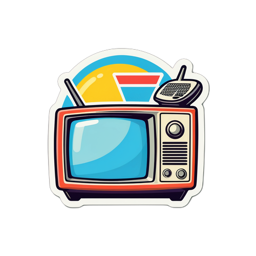 Sticker cu televizor retro
