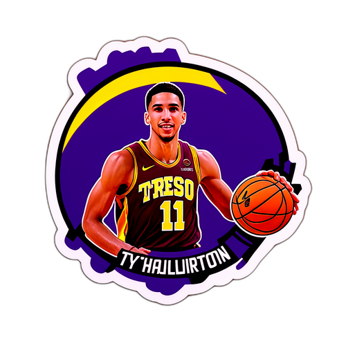 Tyrese Haliburton Signature and Stats Sticker