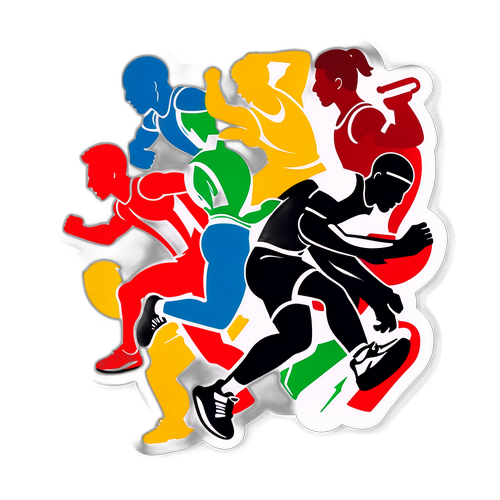 Design dynamique illustrant des sportifs en action