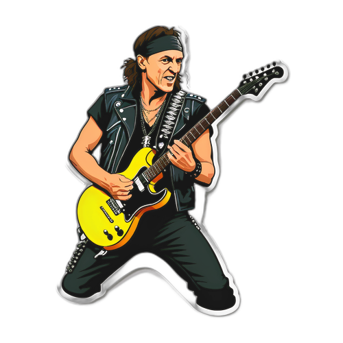 Francis Buchholz w stylu rockowym z gitarą