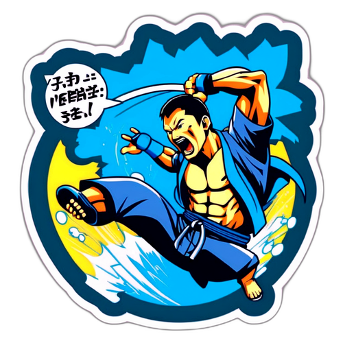 アクション満載のイラスト