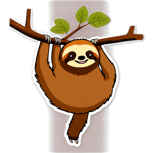 Hang in There! Sloth Sticker