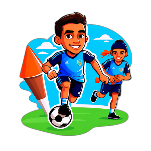 Fernando Diniz'in Genç Futbolcuları Yönlendirdiği Eğlenceli İllüstrasyon