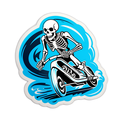 En skelet isracer på en snoet bane