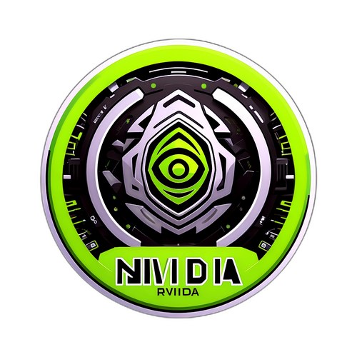 מדבקת לוגו NVIDIA עם גרפיקות משחקים
