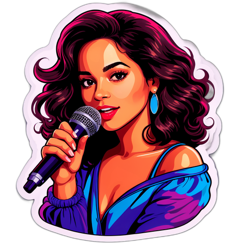 Camila Galante con micrófono