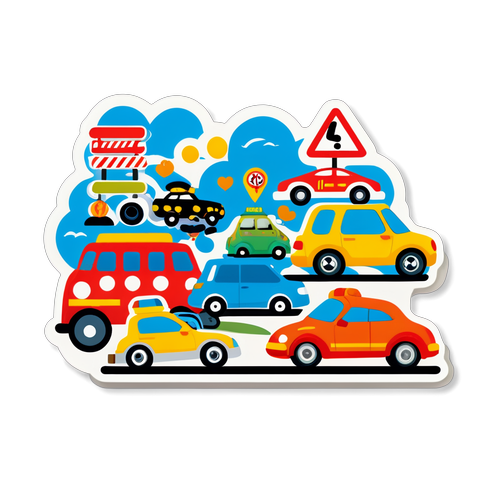 Stiker Adegan Lalu Lintas Lucu