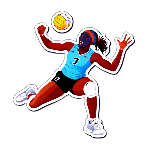 Een sticker van een geweldig volleybalmoment van Coco Gauff