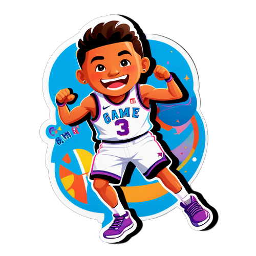 Makulay na Sticker ng Basketball na "Game Changer"