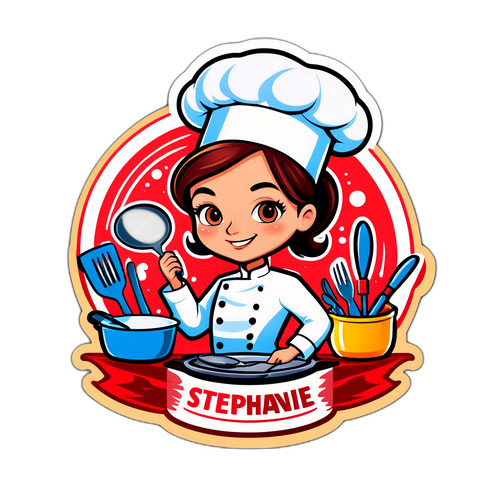 Sticker van Chef Stéphanie Le Quellec met haar beste gerechten