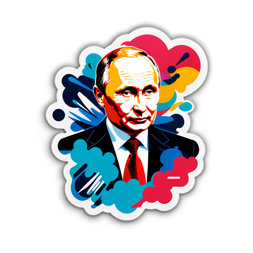 Sticker yenye Sanaa ya Abstrakti ya Vladimir Putin