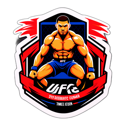 Sticker cu luptător UFC în poziția de gardă