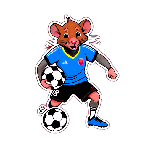 Un sticker amuzant cu Razvan Rat și mingea de fotbal