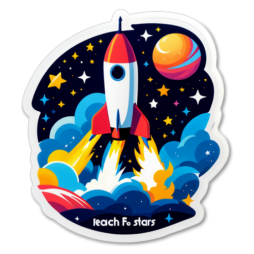 Naklejki z stylizowanym rakietą SpaceX w gwiaździstym niebie