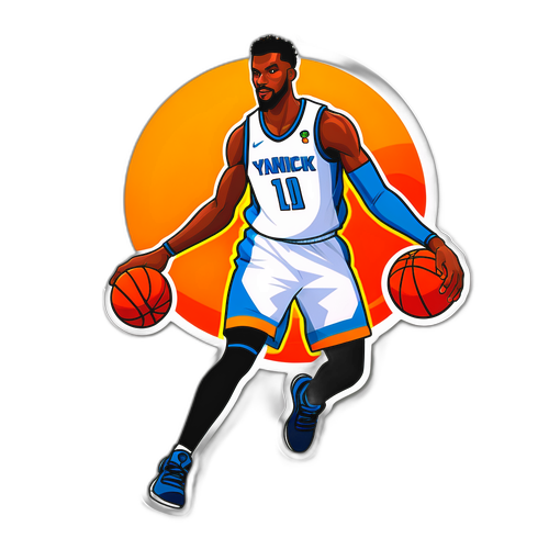 Sticker von Yannick Shetty im Basketball-Motion