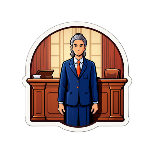 Illustration av en rättssal med Chrippa i vittnesbåset